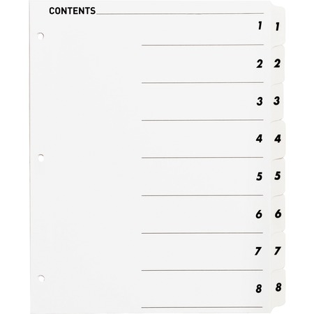 BUSINESS SOURCE Table of Content Quick Index Dividers Printed Tab(s), PK8 05853